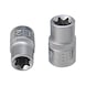 3/8 inch TX E socket, E20 on hanger - 3/8 inch Torx E socket - 1