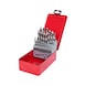HSS-G twist drill bit set, sheet steel cassette, 25 pieces 1-13 mm - HSS-G twist drill set - 1