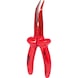 1000V flat round nose pliers, coated working head, curved, 200 mm - Flat round pliers - 1