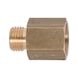 Brass reducing nipple, G1/4 inch male x G3/8 inch female - Plug nipple (compressed air tool accessory) - 1