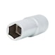 1/2 inch hex socket, long, 13 mm on hanger - 1/2 inch hex socket - 1