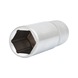 1/2 inch hex socket, long, 17 mm on hanger - 1/2 inch hex socket - 1