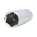 1/2 inch hex socket, long, 21 mm on hanger - 1/2 inch hex socket - 1