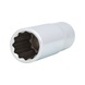 1/2 inch 12-point socket, long, 17 mm on hanger - 1/2 inch 12-point socket - 1