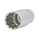 1/2 inch 12-point socket, long, 24 mm on hanger - 1/2 inch 12-point socket - 1
