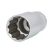 1/2 inch 12-point socket, long, 27 mm on hanger - 1/2 inch 12-point socket - 1
