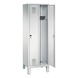 C+P Evolo locker, 2 compartments, H1850B610D500 mm, light gray No. 48010-20|S10001 - Clothes locker (workshop) - 2