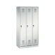 C+P Locker Evolo, 3 compartments, H1800B900D500 mm, light gray No. 48020-30|S10002 - Clothes locker (workshop) - 1