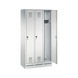 C+P Locker Evolo, 3 compartments, H1800B900D500 mm, light gray No. 48020-30|S10002 - Clothes locker (workshop) - 2