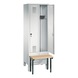 C+P Locker Evolo, 2 compartments, H1850B610D815 mm, light gray No. 48030-20|S10001 - Clothes locker (workshop) - 2