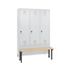 C+P locker Evolo, 3 compartments, H1850B1200D815 mm, light gray No. 48030-32|S10001 - Clothes locker (workshop) - 1