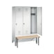 C+P locker Evolo, 3 compartments, H1850B1200D815 mm, light gray No. 48030-32|S10001 - Clothes locker (workshop) - 2