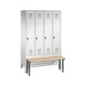 C+P Locker Evolo, 4 compartments, H1850B1190D815 mm, light gray No. 48030-40|S10009 - Clothes locker (workshop) - 1