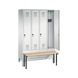 C+P Locker Evolo, 4 compartments, H1850B1190D815 mm, light gray No. 48030-40|S10009 - Clothes locker (workshop) - 2
