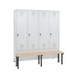 C+P Locker Evolo, 4 compartments, H1850B1590D815 mm, light gray No. 48030-42|S10000 - Clothes locker (workshop) - 1