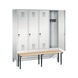 C+P Locker Evolo, 4 compartments, H1850B1590D815 mm, light gray No. 48030-42|S10000 - Clothes locker (workshop) - 2