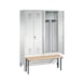 C+P Locker Evolo, 4 compartments, H1850B1190D815 mm, light gray No. 48032-40|S10002 - Clothes locker (workshop) - 2