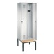 C+P Locker Evolo, 2 compartments, H2090B610D815 mm, light gray No. 48050-20|S10000 - Clothes locker (workshop) - 2