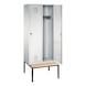 C+P Locker Evolo, 2 compartments, H2090B810D815 mm, light gray No. 48050-22|S10004 - Clothes locker (workshop) - 2