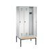 C+P locker Evolo, 3 compartments, H2090B900D815 mm, light gray No. 48050-30|S10001 - Clothes locker (workshop) - 2
