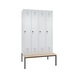 C+P Locker Evolo, 4 compartments, H2090B1190D815 mm, light gray No. 48050-40|S10002 - Clothes locker (workshop) - 1