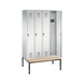 C+P Locker Evolo, 4 compartments, H2090B1190D815 mm, light gray No. 48050-40|S10002 - Clothes locker (workshop) - 2