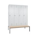 C+P Locker Evolo, 4 compartments, H2090B1590D815 mm, light gray No. 48050-42|S10001 - Clothes locker (workshop) - 1