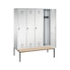 C+P Locker Evolo, 4 compartments, H2090B1590D815 mm, light gray No. 48050-42|S10001 - Clothes locker (workshop) - 2