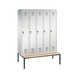 C+P Locker Evolo, 5 compartments, H2090B1480D815 mm, light gray No. 48050-50|S10001 - Clothes locker (workshop) - 1