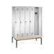 C+P Locker Evolo, 5 compartments, H2090B1480D815 mm, light gray No. 48050-50|S10001 - Clothes locker (workshop) - 2
