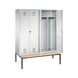 C+P Locker Evolo, 4 compartments, H2090B1590D815 mm, light gray No. 48052-42|S10030 - Clothes locker (workshop) - 2