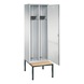 C+P Locker Evolo, 2 compartments, H2090B610D500 mm, light gray No. 48250-20|S10005 - Clothes locker (workshop) - 2