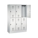C+P Locker double-decker Evolo, 3 compartments, H1800B1200D500 mm, No. 48320-32|S10014 - Clothes locker (workshop) - 2