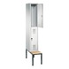 C+P Double-decker locker Evolo, 1 compartment, H2090B320D815 mm, No. 48350-10|S10007 - Clothes locker (workshop) - 2
