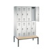 C+P Locker double-decker Evolo, 4 compartments, H2090B1190D815 mm, No. 48350-40|S10024 - Clothes locker (workshop) - 2