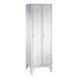 C+P Classic locker, 2 compartments, H1850B610D500 mm, light gray No. 8010-20B|S10001 - Clothes locker (workshop) - 1