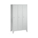 C+P Locker Classic, 3 compartments, H1850B1200D500 mm, light gray No. 8010-32|S10000 - Clothes locker (workshop) - 1