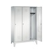 C+P Locker Classic, 3 compartments, H1850B1200D500 mm, light gray No. 8010-32|S10000 - Clothes locker (workshop) - 2