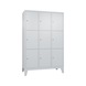 C+P Classic locker, 3 compartments, H1850B1200D500 mm, light gray No. 8010-323|S10002 - Clothes locker (workshop) - 1