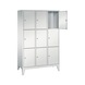 C+P Classic locker, 3 compartments, H1850B1200D500 mm, light gray No. 8010-323|S10002 - Clothes locker (workshop) - 2