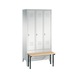 C+P Locker Classic, 3 compartments, H1850B900D500 mm, light gray No. 8030-30|S10000 - Clothes locker (workshop) - 1