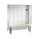 C+P Locker Classic, 5 compartments, H1850B1480D500 mm, light gray No. 8030-50|S10000 - Clothes locker (workshop) - 2