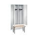 C+P Locker Classic, 2 compartments, H1850B810D500 mm, light gray No. 8032-22|S10007 - Clothes locker (workshop) - 2