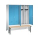 C+P Locker Classic, 4 compartments, H1850B1590D500 mm, No. 8032-42|S10001 - Clothes locker (workshop) - 2