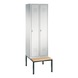 C+P Locker Classic, 2 compartments, H2090B610D815 mm, light gray No. 8050-20|S10000 - Clothes locker (workshop) - 1