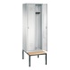 C+P Locker Classic, 2 compartments, H2090B610D815 mm, light gray No. 8050-20|S10000 - Clothes locker (workshop) - 2