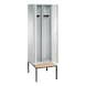C+P Locker Classic, 2 compartments, H2090B610D815 mm, light gray No. 8052-20|S10004 - Clothes locker (workshop) - 2