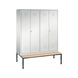C+P Classic locker, 4 compartments, H2090B1590D815 mm, light gray No. 8052-42|S10000 - Clothes locker (workshop) - 1