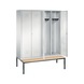 C+P Classic locker, 4 compartments, H2090B1590D815 mm, light gray No. 8052-42|S10000 - Clothes locker (workshop) - 2