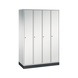 C+P Locker Intro, 4 compartments, H1950B1220D490 mm, light gray No. 8170-401|S10001 - Clothes locker (workshop) - 1